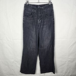 OAT New‎ York Wide Leg High Rise Dark Wash Jeans Size 24